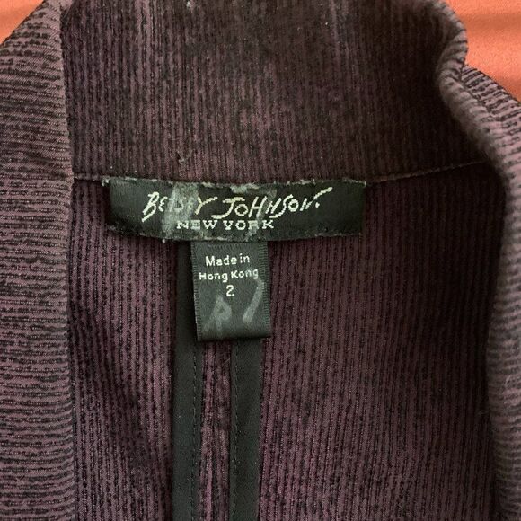 BETSEY JOHNSON Purple & Black LACE Jacket BLAZER Size 2 - Picture 2 of 2